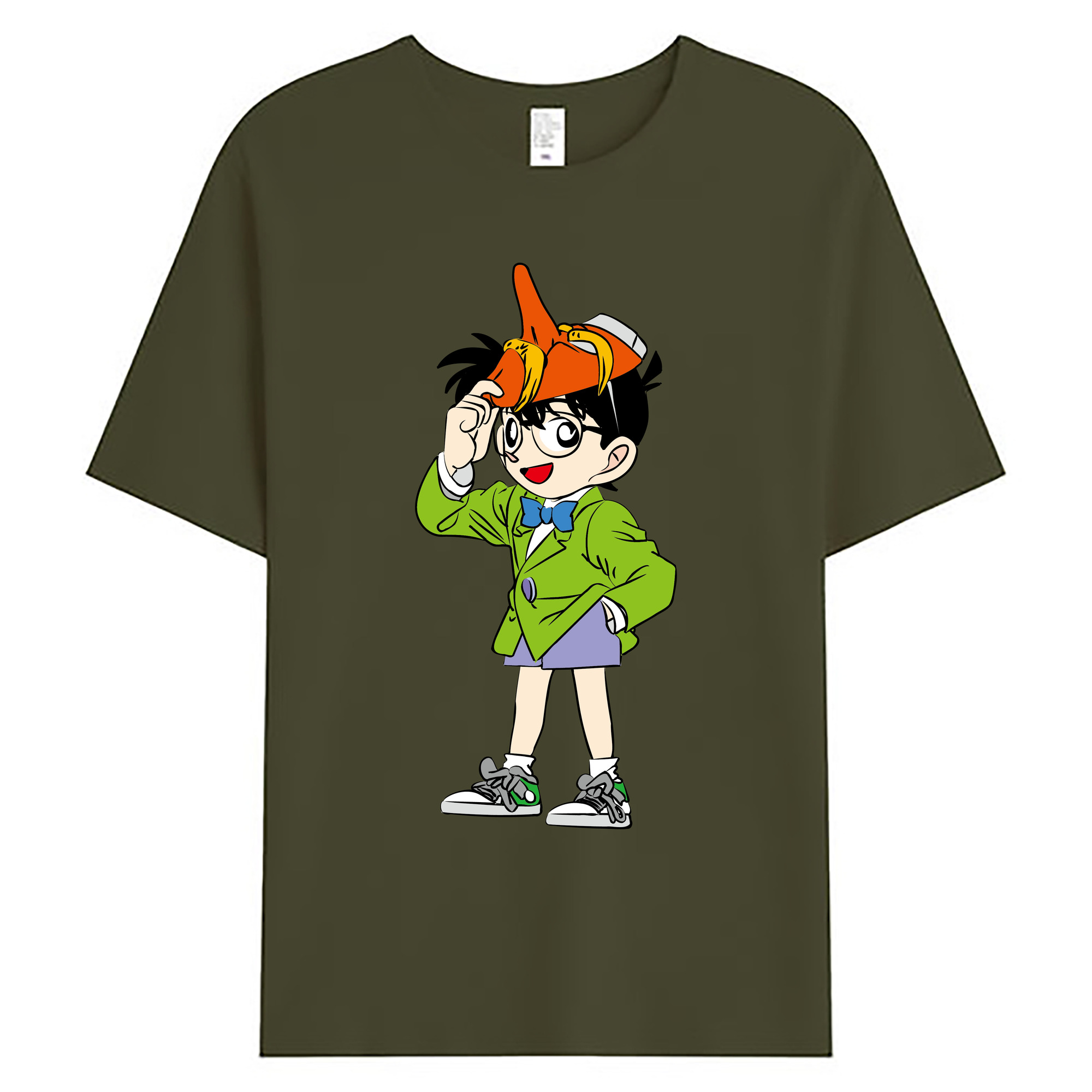 （画像用） 名探偵コナン 江戸川 コナン Detective Conan Conan Edogawa 綿100％ メンズ半袖Tシャツ｜肌触りやわらか＆通気性